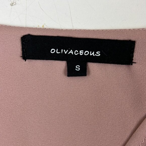 Olivaceous Dusty Rose Crossover Long Sleeved Blouse with  Flared Sleeves - Picture 5 of 11